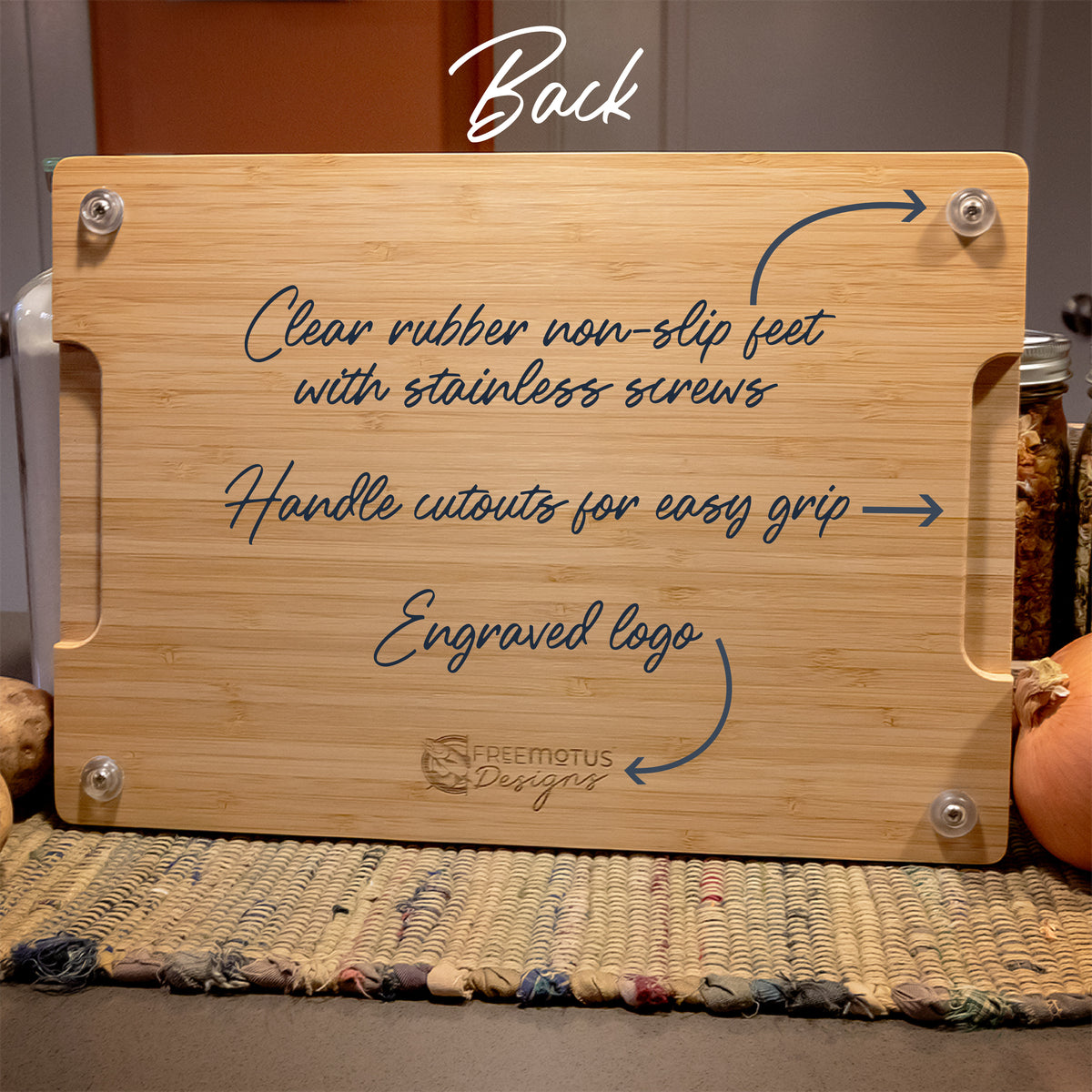 Bamboo Charcuterie/Cutting Board | Laser Engraved Fishing Art - Free Motus