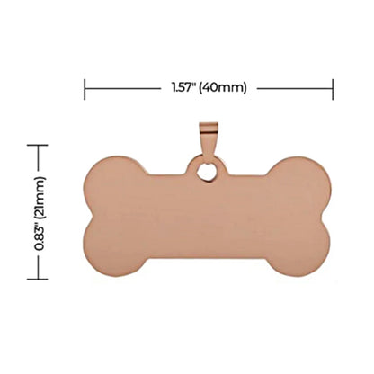 Pet Bone Dog Tag (Plated Stainless Steel-COLORS)