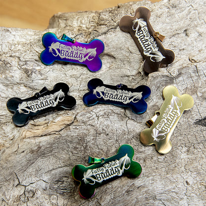 Pet Bone Dog Tag (Plated Stainless Steel-COLORS)