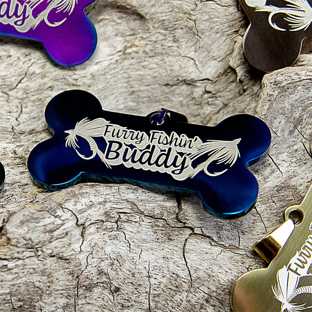Pet Bone Dog Tag (Plated Stainless Steel-COLORS)
