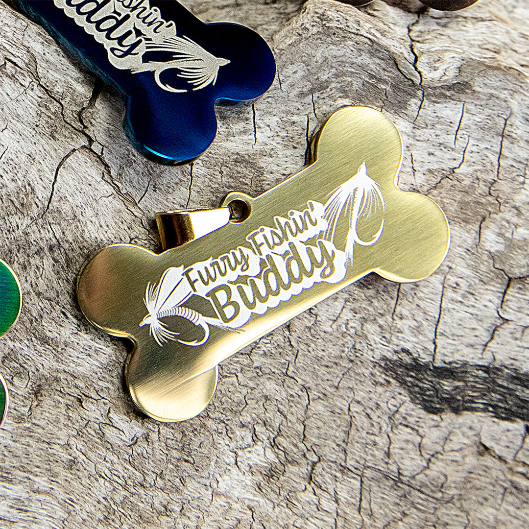 Pet Bone Dog Tag (Plated Stainless Steel-COLORS)