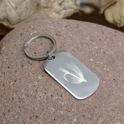 Fishing Themed Dog Tag Pendant (Military Style-SS-SILVER)