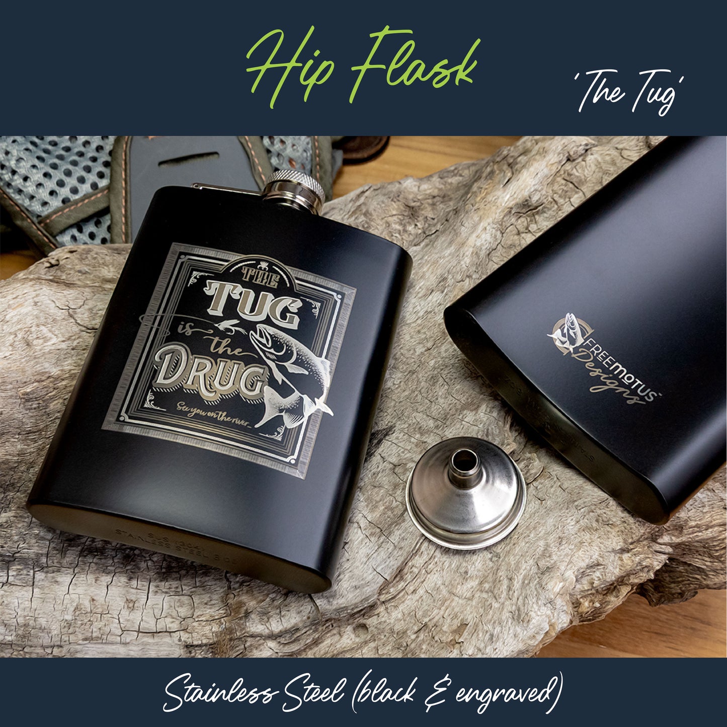 Hip Flask - Stainless Steel (Black)