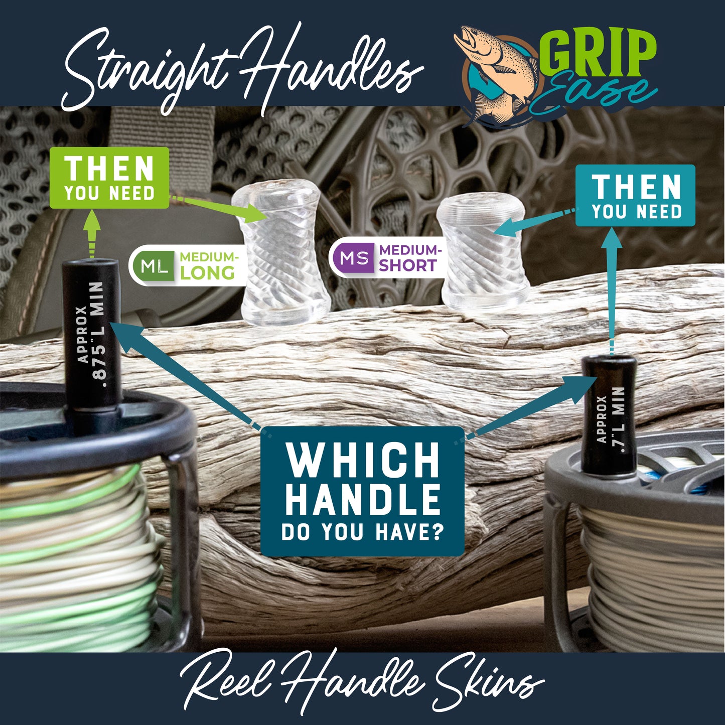 Grip-Ease - Reel Handle Skins (Clear Water Edition)