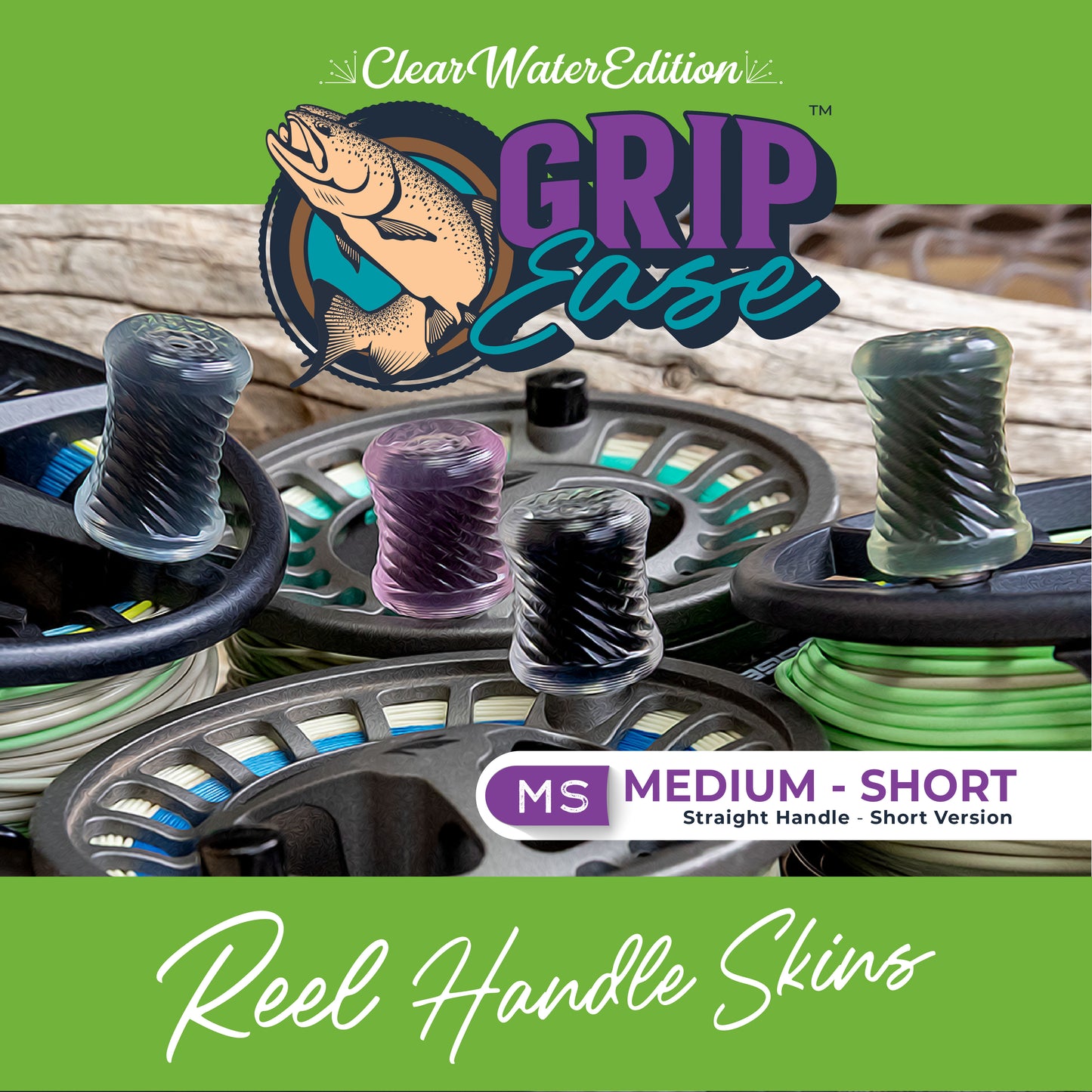 Grip-Ease - Reel Handle Skins (Clear Water Edition)