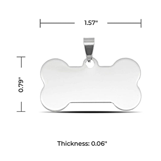Pet Bone Dog Tag (Stainless Steel-SILVER)